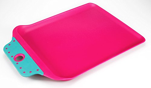 Schneidebrett Excellent Houseware mit erhöhten Rändern / Überlaufschutz 32 x 23 cm - Farbe: pink