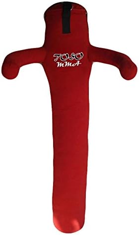 TOSO MMA Judo Grappling Dummy 3 Hanging stripes Punching Bag workout TM380A Canvas - Red 40" Up to 25kg/55 lb
