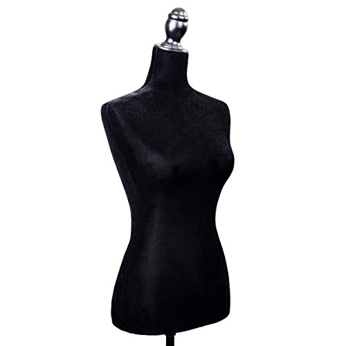 Damenbüste Schneiderpuppe Büste Torso Schaufensterpuppe Büste Mannequin Torso Angezogen Gr. 36/38 (Schwarz) - 5