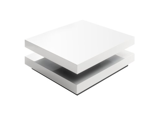 Hugo Coffee Table Top Plate Rotating – width x height x Depth: Approx. 75x75x30 cm white