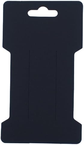 Trimweaver 100-Piece Rectangular Hair Clip Display Cards, Satin Black