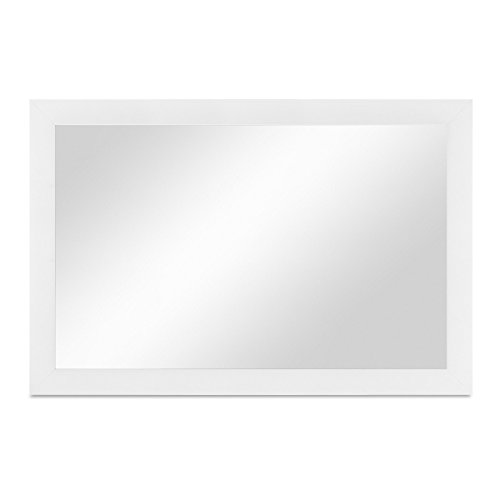 Wand-Spiegel 48×68 cm im Holzrahmen Schlicht Modern Weiss / Spiegelfläche 40×60 cm - 3