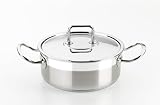 Diámetro base: 235 mm BRA Profesional - Cacerola con Tapa, 26 cm, Acero Inoxidable 18/10