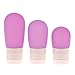 Imported 3Pcs Purple Silicone Travel Press Bottle for Lotion Shampoo Bath Container RS.465.00