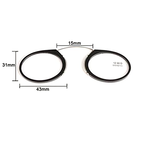 Meijunter Nase ruhende Lesebrille +1.0 bis + 3.5 / Mini Portable Geldbörse Lesebrille mit Fall - 3