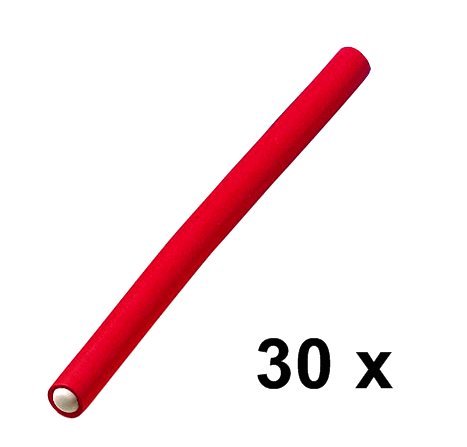 Papilotten – Flex-Wickler Set 30 Stck. + Kosmetiktasche – 12 mm rot - 2