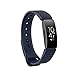 Produktbild für Fitbit Inspire/Inspire HR Uhr (Klein) Intelligent Uhr Smart Watch Ersatz Weiches Silikon 3D-Muster Uhrenarmband Armband Sport T-Riemen Handschlaufe Strap für Herren Damen (Dunkelblau)