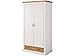 Produktbild Loft 24 A/S Kleiderschrank mit Schublade, Kleiderschrank Dielenschrank Schlafzimmerschrank Landhausstil Kiefer Massivholz (weiß & gebeizt geölt, 2 Holztüren, 100 x 58 x 190 cm)