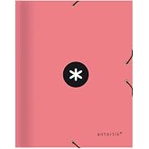 Anartik A4 12-section folder with rubber cardboard lined coral.
