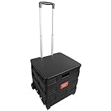 Klappbarer Einkaufstrolley mit ausziehbarem Alu-Teleskopgriff & Stabilisierungsstreben