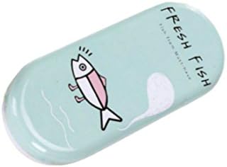 Cute Unique Colorful Cartoon Small Fish Portable Hard Protection Cases Box Eyeglasses Sunglasses Holder (Green Fish)