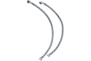 MONARCH WATER Water Softener Installation Hoses Steel Braided - Pair 15mm 3/4" 0.8m Food Grade