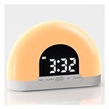 Sunrise Alarm Clock For Heavy Sleepers, Wake Up Light Sunrise Bedside Lamps, Sunrise Lamp With Sunrise Simulation, Adjustable Brightness Sunlight Alarm Clocks Night Light For Kids Heavy Sleepers