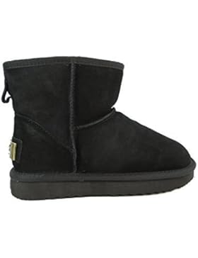 OOG Damen Leder Boots Stiefel Teddy Fell Blogger Schlupfstiefel neue Farben