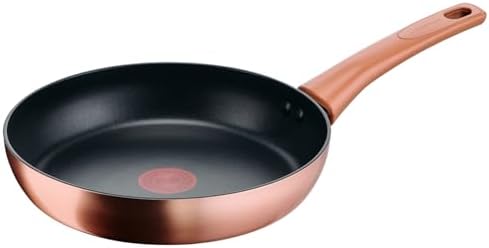 Lagostina Rosé, Padella Antiaderente Ø 24 cm, Rivestimento Titanium, Indicatore di Calore Thermo-Signal, Manico Rivettato, Compatibile con Induzione, Colore Oro Rosa