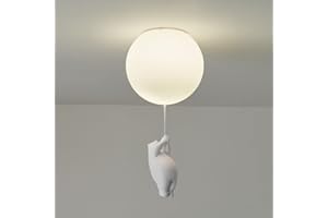 NEBWE Nordico Salotto Studio Luci A Palloncino Stanza Dei Bambini Plafoniera E27 Orso Lampada Da Soffitto Cameretta Lampade Ragazzo Ragazza Illuminazione Interna Lampadina G9 Lampadario Ø25CM,C