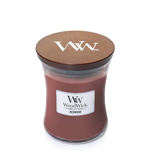 Preisvergleich Produktbild Mittelgroße WoodWick Duftkerze im Sanduhrglas, Redwood