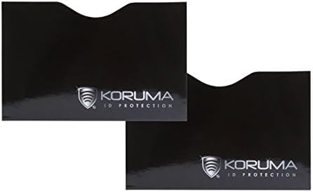 KORUMARFID Blocking Credit Debit Card Sleeve - Tested RFID Protection - Fits Regular Wallet or Purse - Koruma (2 x Horizontal Black/Silver)