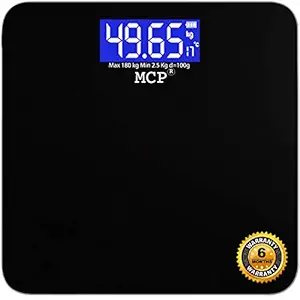 MCP Human Body Weight Machine Digital Weighing Scale with Battery & Temperature Indicator Weighing Machine (Blue LED)