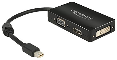 Delock 62631 Adapterkabel mini DisplayPort 1.1 Stecker > 1 x VGA + 1 x HDMI + 1 x DVI 24+1 schwarz
