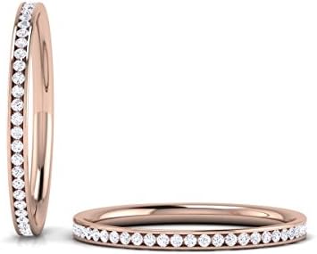 0.35ct Channel Set Round Brilliant Cut Diamonds Full Eternity Ring Availble in Gold and Platinum (18ct Rose Gold, P)