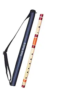 Foxit Professional Flutes A Sharp Base Right Hand Bansuri Size 22 inches With Free Carry Cover