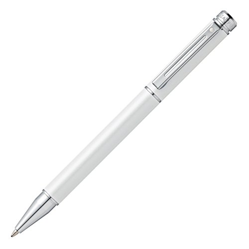 A. T. Cross Bolígrafo Sheaffer 200, Metálico Blanco Mate, en caja estándar de regalo