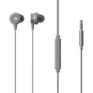 Zebronics Zeb Buds 20 in Ear 3.5mm Wired Stereo Earphones with Mic, 1.2 Metre Cable, 14mm Drivers, in Line Mic & Volume Controller (Gray)