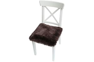 Hollert German Leather Fashion Lammfell - SITZKISSEN/STUHLAUFLAGE 40 x 40 cm Merino Fell Farbe Braun