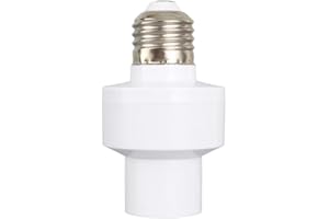 ZWEQUIPINT E27 360 ° Détecteur de Mouvement Smart Ampoule Socket Interrupteur avec Détection Infrarouge Large Tension 110-220V Support de Lampe Adaptateur pour Automatique Maison ou Bureau Design Compact Blanc