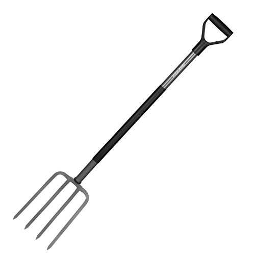 Fiskars Spatengabel für harte, steinige Böden, Mit 4 Zinken, Länge 122 cm, Hochwertiger Borstahl, Grau/Schwarz, Ergonomic, 1001413 - 2