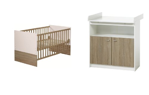 Preisvergleich Produktbild Roba 42491-42471 Kombination Wickelkommode und Bett Gabriella mit schmaler Wickelkommode