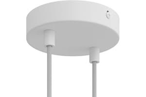 creative cables - Kit Rosace métallique cylindrique à Deux Trous - Cylindrique, Blanc Mat