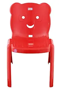 AVRO FURNITURE Smiley Chair for Kids,Plastic, Standard Size, Red