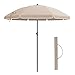Produktbild SONGMICS Sonnenschirm, 180cm, Marktschirm, Sonnenschutz, achteckiger Strandschirm, knickbar, mit Lüftungsöffnungen, Tragetasche, ohne Ständer, für Strand, Garten, Balkon und Schwimmbad, Taupe GPU65BR