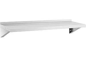 Royal Catering RCWR-120.1 - Estante de pared (acero inoxidable, 120 x 40 cm, hasta 80 kg)