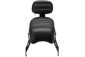 AKOZON Asiento Trasero del Pasajero con Kits de Respaldo Piezas de Motocicleta de Respaldo de Asiento de Pasajero Reemplazo para Indian Scout Bobber 2018‑2021(negro)
