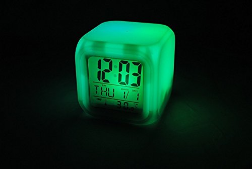 Chamäleon Wecker 7 Farben Led + Thermometer Lcd Neu #149 - 6