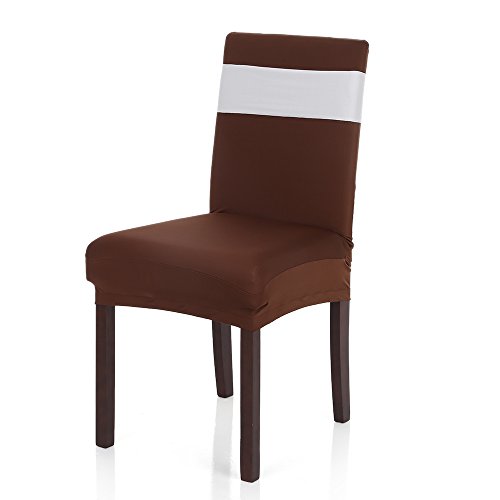Anself 50St Stretch Stuhlschleife Schleifenbänder mit Ring für Stuhlhussen - 3