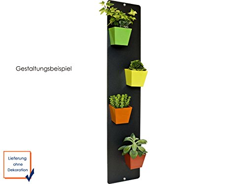 KalaMitica Magnettafel Metall in Anthrazit mit Holzfuß, beschreibbar 14 x 74 cm-für Magnetische Töpfe als Deko oder Wandaufbewahrung, 25014-102-000 - 5