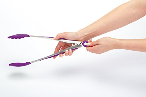 Colourworks Silikon-Küchenzange mit Komfortgriff, 30 cm – Violett - 2