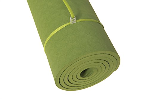 Good Times Yogamatte, TPE Matte, rutschfest, schadstofffrei, umweltfreundlich, hypoallergen und hautfreundlich, SGS geprüft, Gymnastikmatte, Fitnessmatte, Sportmatte, Trainingsmatte mit Tasche und Trageband (Grasgrün) - 4