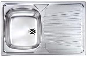 C.M. Lavello Cucina 1 Vasca con Gocciolatoio DX Inox 79 x 50 cm - 011551.S1.01.2016