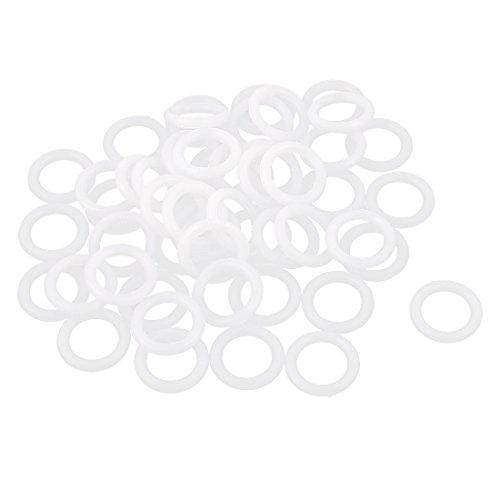 sourcingmap® Vorhang Window 10 mm Inner Dia Gardinenringe, Kunststoff, Weiß, 50 Stück
