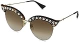 Protective case included Gucci GG0212S 002 Gafas de sol, Marrón (2/Brown), 53 para Mujer