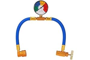 HOMOYOYO R134a Klimaanlage Kältemittel Aufladeschlauch Ladeschlauch mit Messgerät für Auto Klimaanlage Kältemittel (1/2 Gewinde für Europa)1