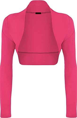 Womens Long Sleeve Cropped Bolero Shrug Cardigan Crop Top Plain Plus Sizes