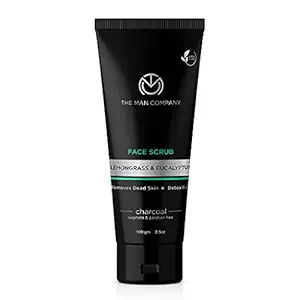 The Man Company Charcoal Tan Removal Face Scrub for Glowing Skin | Anti Acne, Blackhead Remover for Oily Skin, 100 Gm