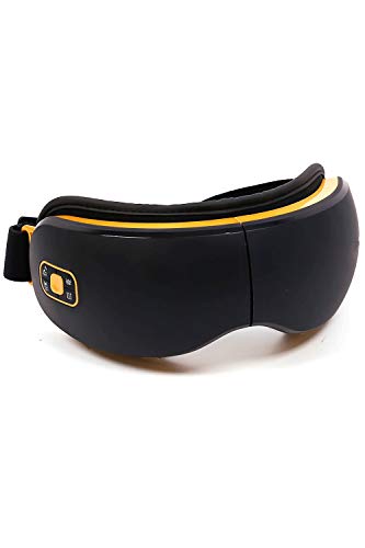 Feisui Masajeador de Ojos Eléctrico, Máscara de Masaje de Ojos Inalámbrico Recargable con Compresion de Calor Presión de Aire Vibrante para Los Bolsos del Ojo, Circulos Oscuros