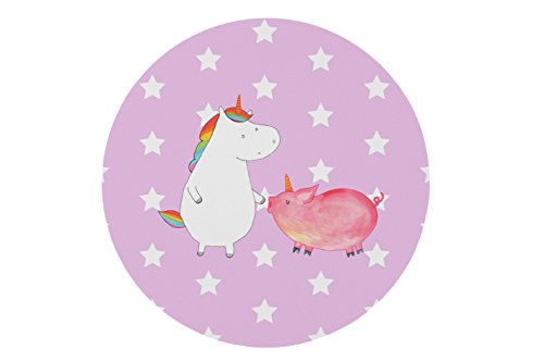 Mr. & Mrs. Panda Mauspad rund Einhorn + Schweinhorn – 100% handmade in Norddeutschland – Einhörner, Unicorn, Einhorn, Freundschaft, Schweinhorn, Schwein, Freundin, Schweinchen Mouse Pad rund, Mousepad, Computer, PC, Kreis, Mauspad, Maus, Geschenk, Druck, Schenken, Motiv, Arbeitszimmer, Arbeit, Büro Einhörner, Unicorn, Einhorn, Freundschaft, Schweinhorn, Schwein, Freundin, Schweinchen - 3